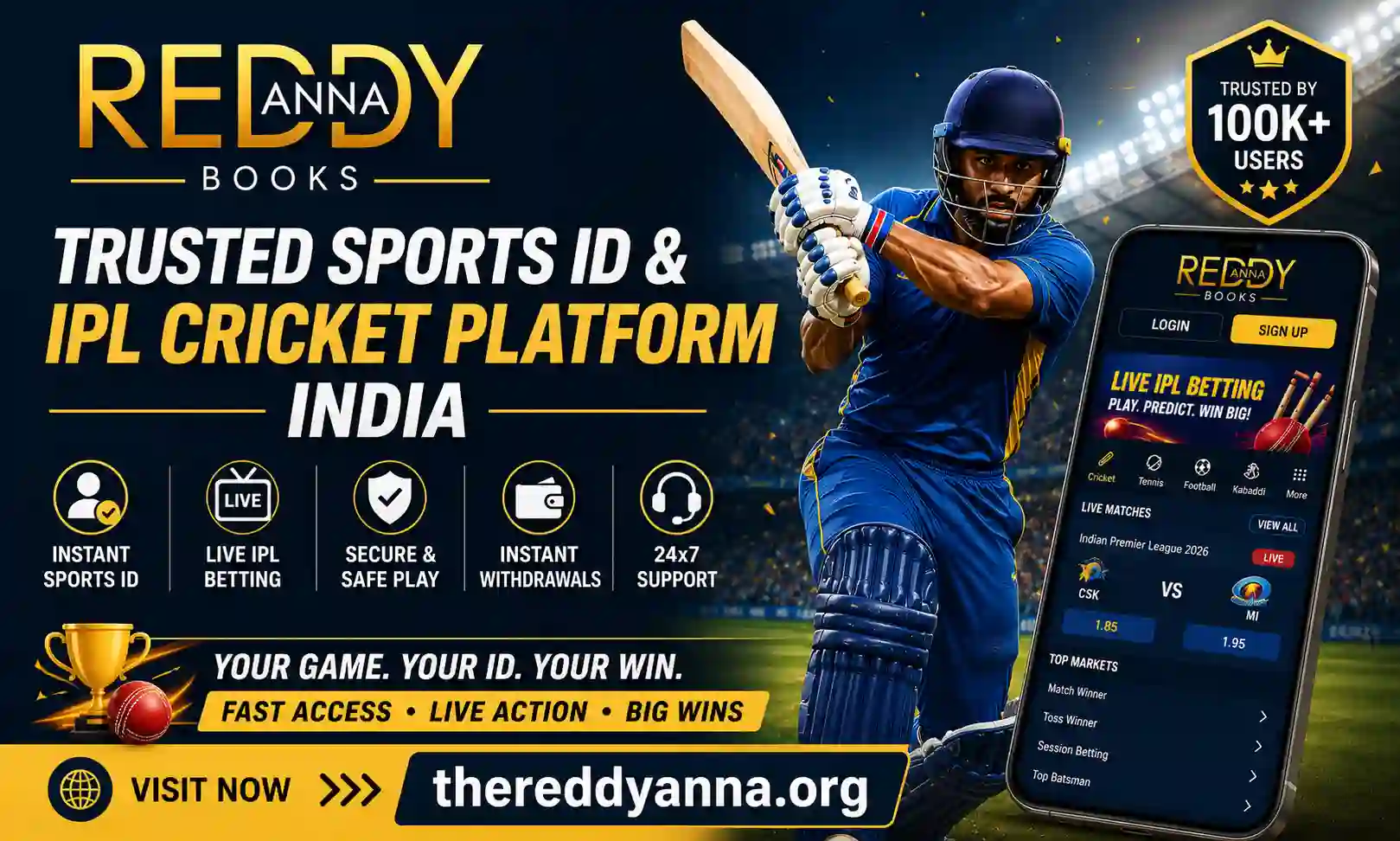 The Reddy Anna – Trusted Sports ID & IPL Cricket Platform India